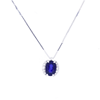 Collana Bliss Donna in Oro bianco Zaffiro blu 0.52 Ct 20117017 - 20117017